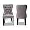 Baxton Studio Remy Grey Velvet Espresso Finished 2-Piece Wood Dining Chair Set 162-10460 - alternate 9